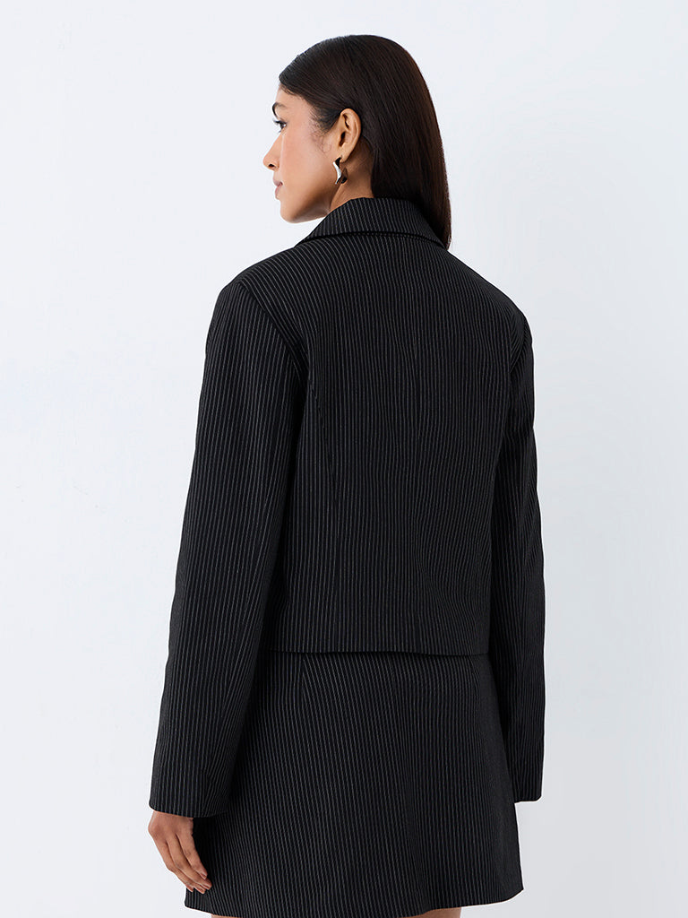 Wardrobe Black Pinstriped Jacket