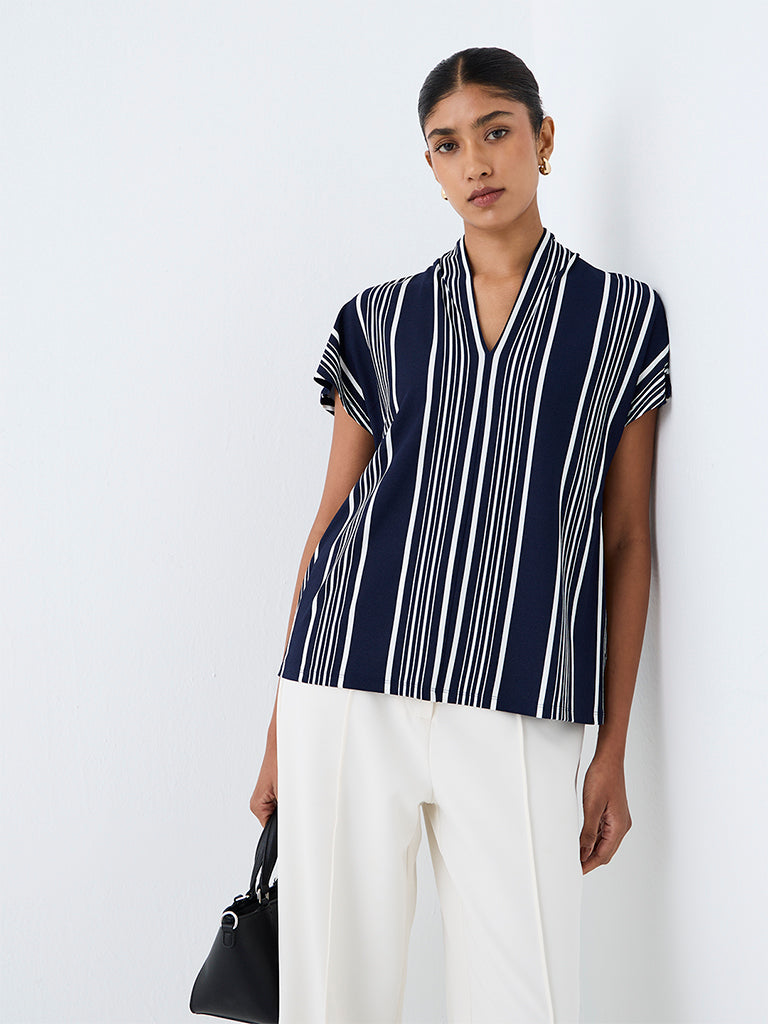 Wardrobe Navy Striped Blouse
