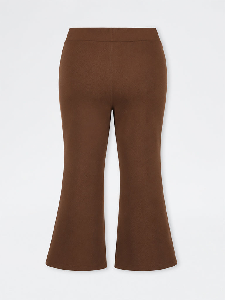 Gia Brown High-Rise Flared Pants