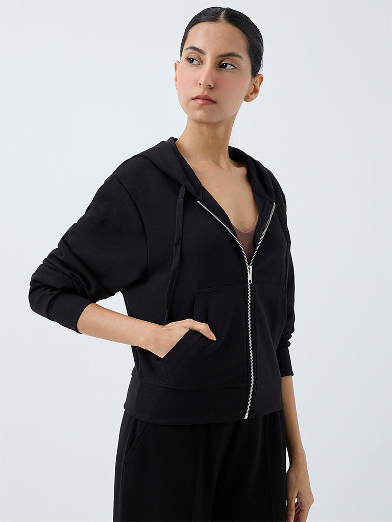Nuoflexx Black Solid Hooded Jacket