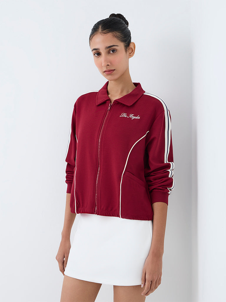 Nuoflexx Red Striped Pipeline-Detail Jacket