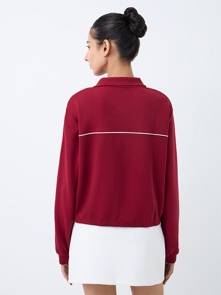 Nuoflexx Red Striped Pipeline-Detail Jacket