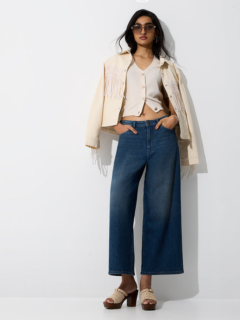 LOV Blue-Wash High-Waist Straight Fit Jeans