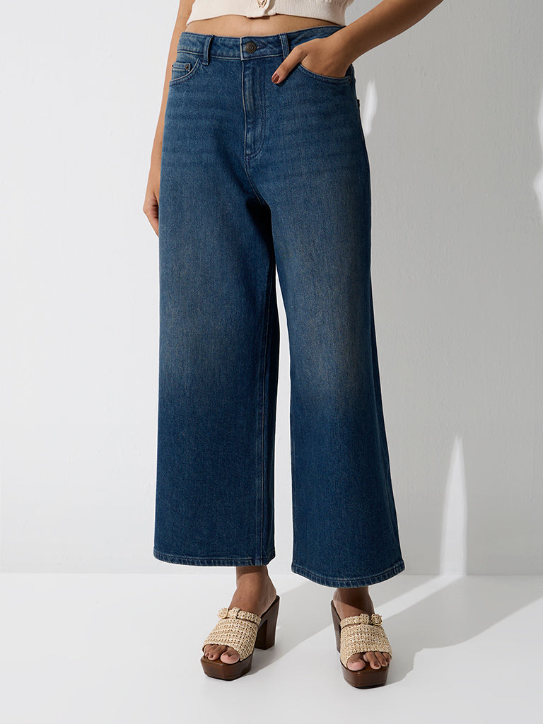 LOV Blue-Wash High-Waist Straight Fit Jeans