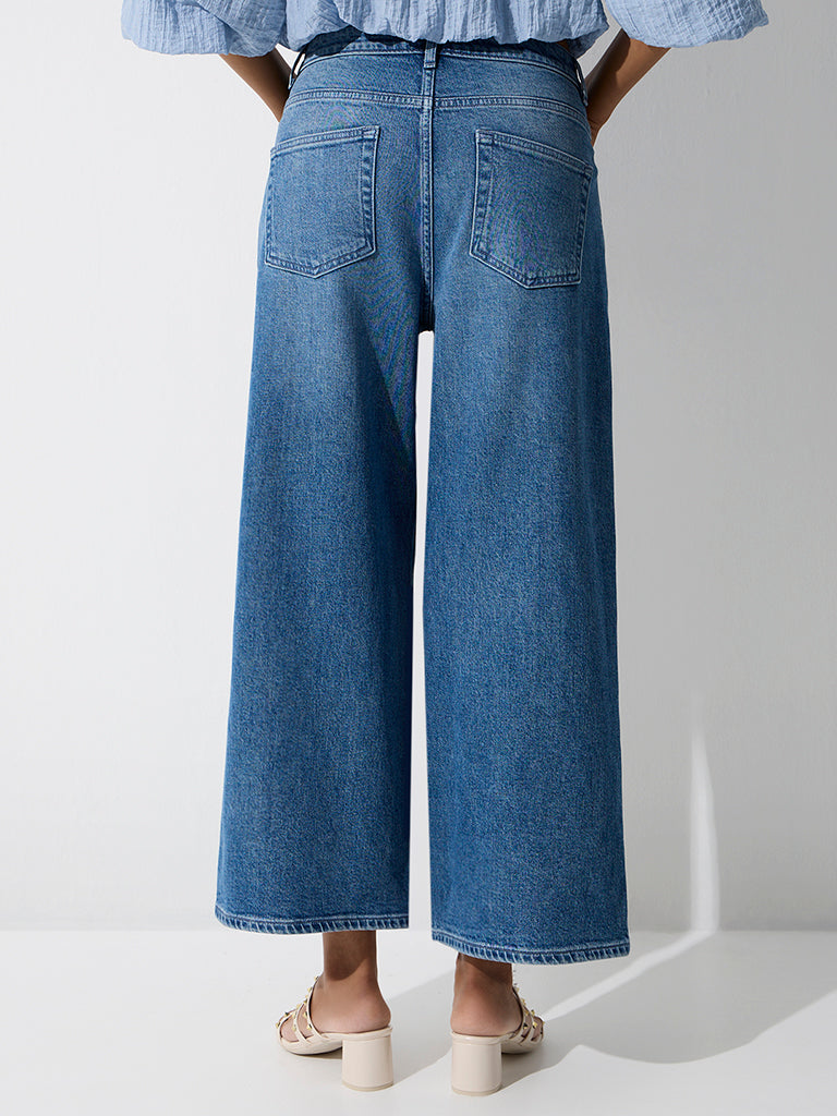 LOV Blue-Wash High-Waist Straight Fit Jeans