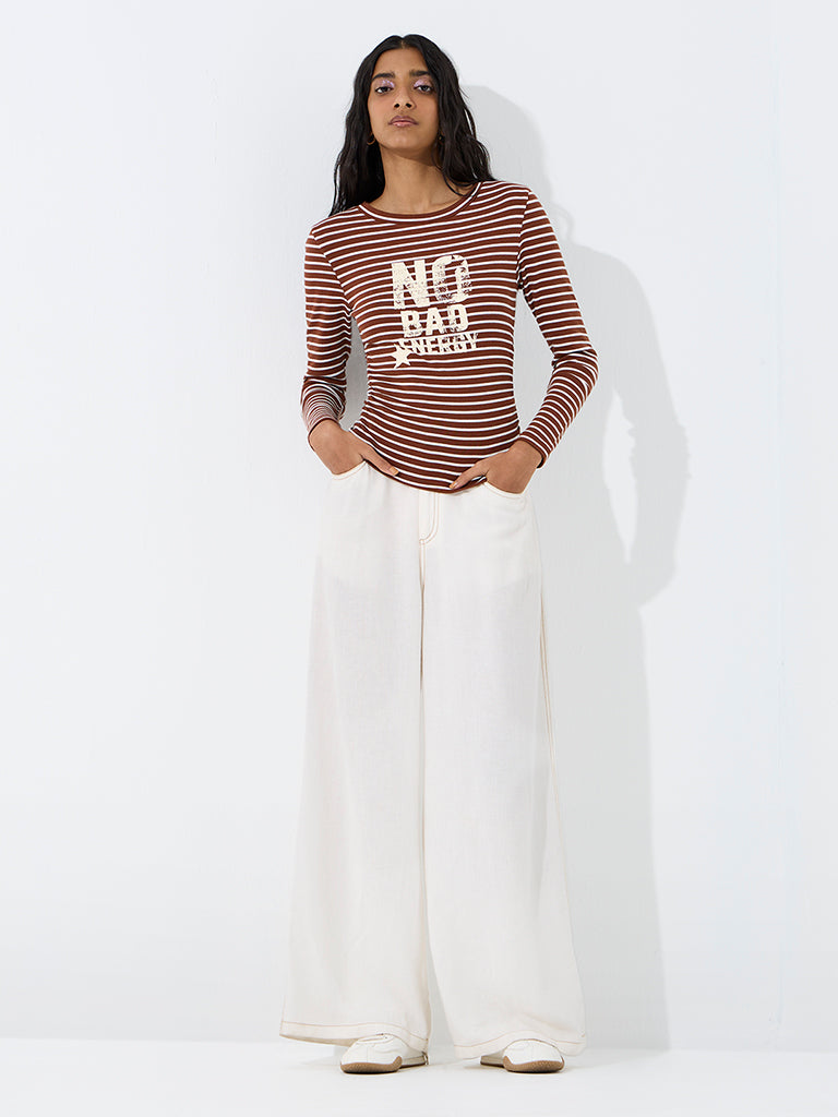 Nuon Brown Stripe T-Shirt