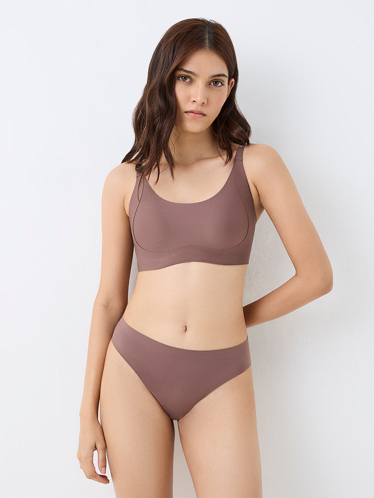 Wunderlove Dusty Brown Mauve Sling Support Padded Bra