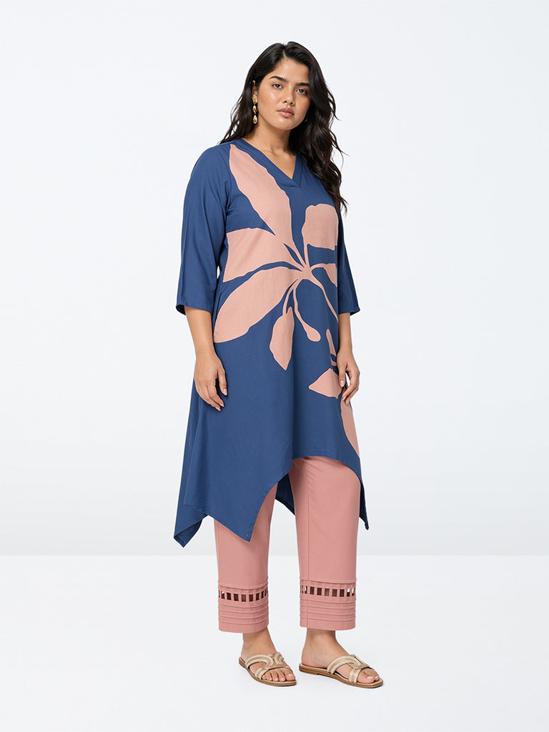 Diza Dusty Pink Pintuck-Detail Cotton-Blend Pants