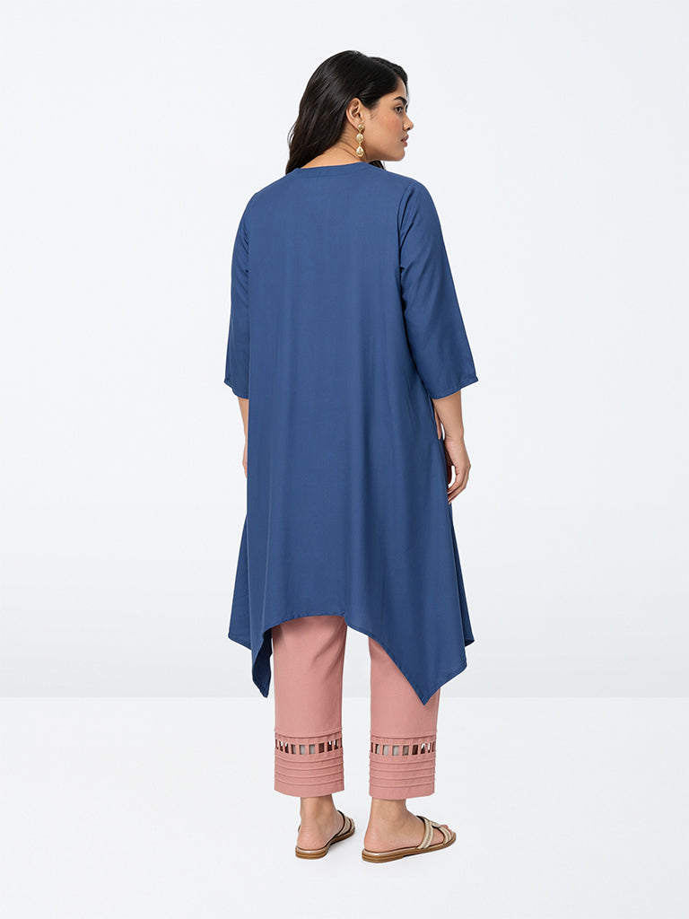 Diza Dusty Pink Pintuck-Detail Cotton-Blend Pants