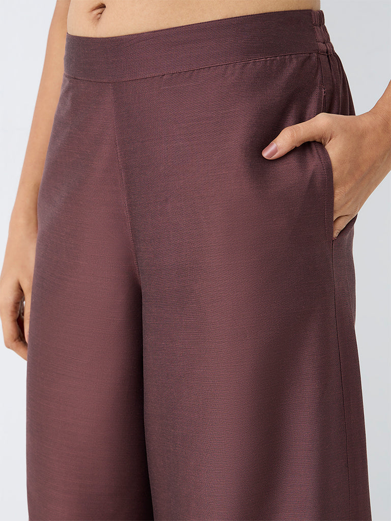 Utsa Brown Solid Pants