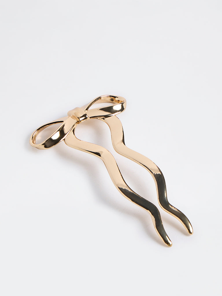 Studiowest Gold Bow Design Hair Pin