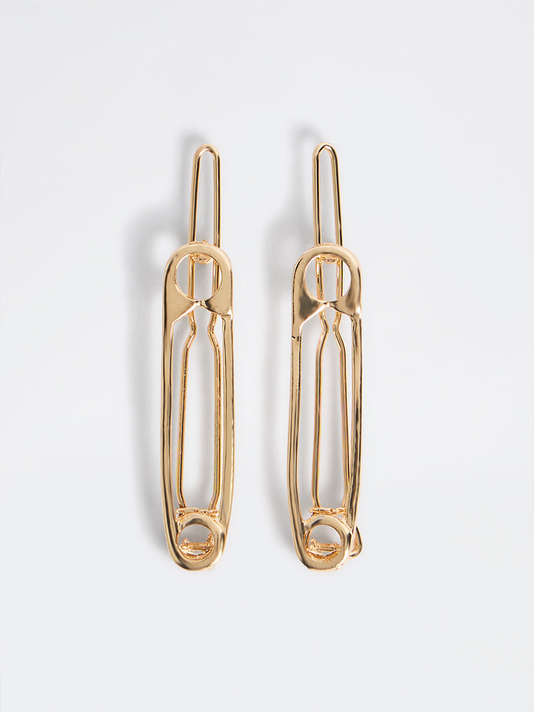 Studiowest Gold Safety Pin Design Clips - Pack of 2