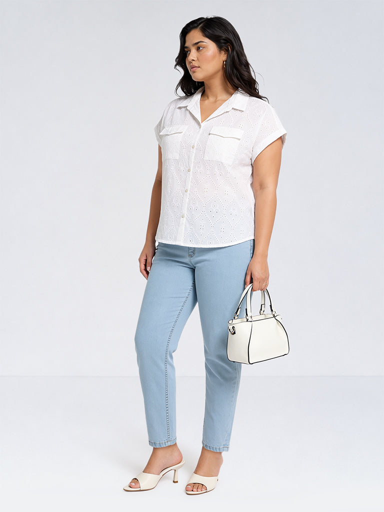 Gia Blue-Wash High-Waist Regular Fit Jeans