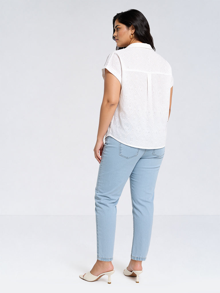 Gia Blue-Wash High-Waist Regular Fit Jeans
