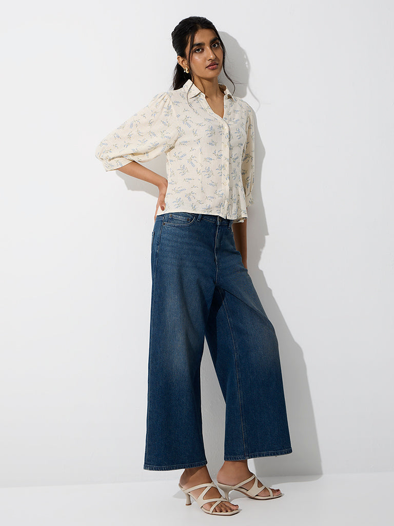 LOV Off-White Floral Printed Blouse