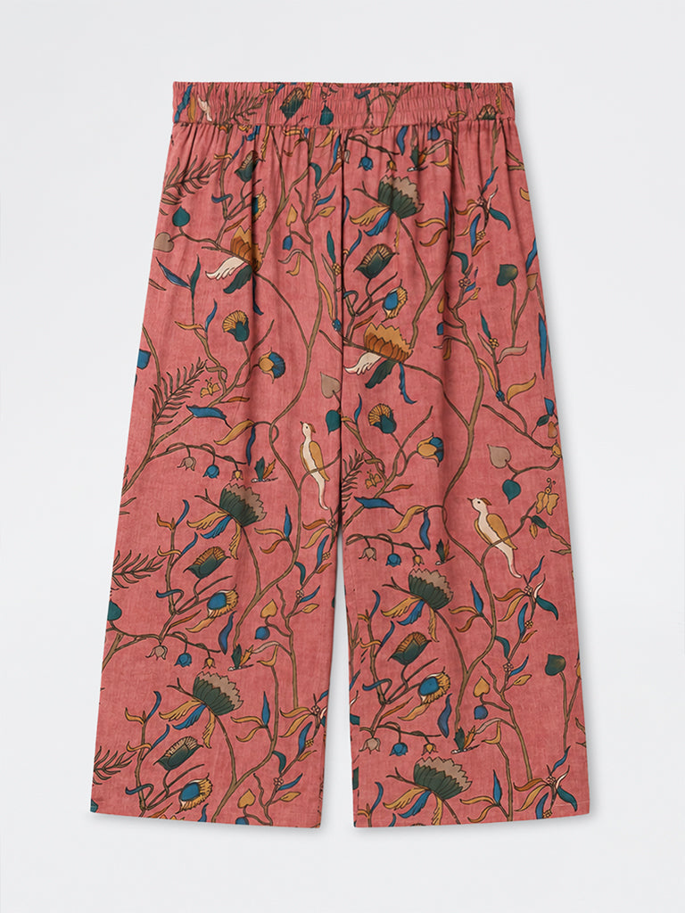 Diza Pink Floral Pattern Pants