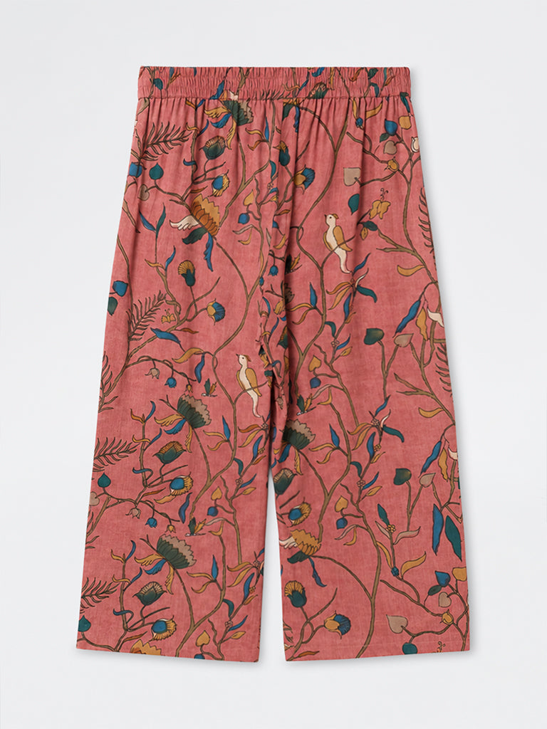 Diza Pink Floral Pattern Pants