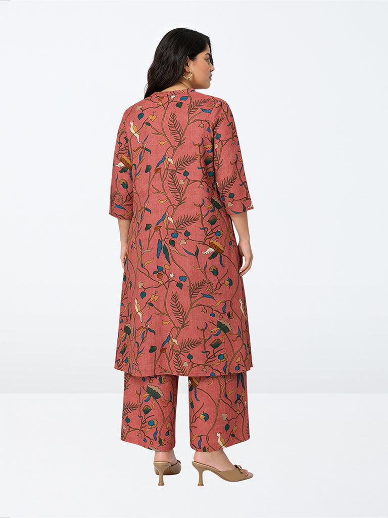 Diza Pink Floral Pattern Pants