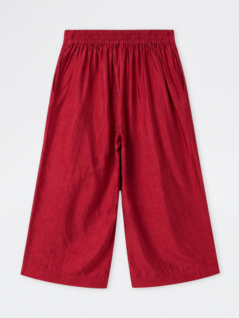Diza Red Solid Pants
