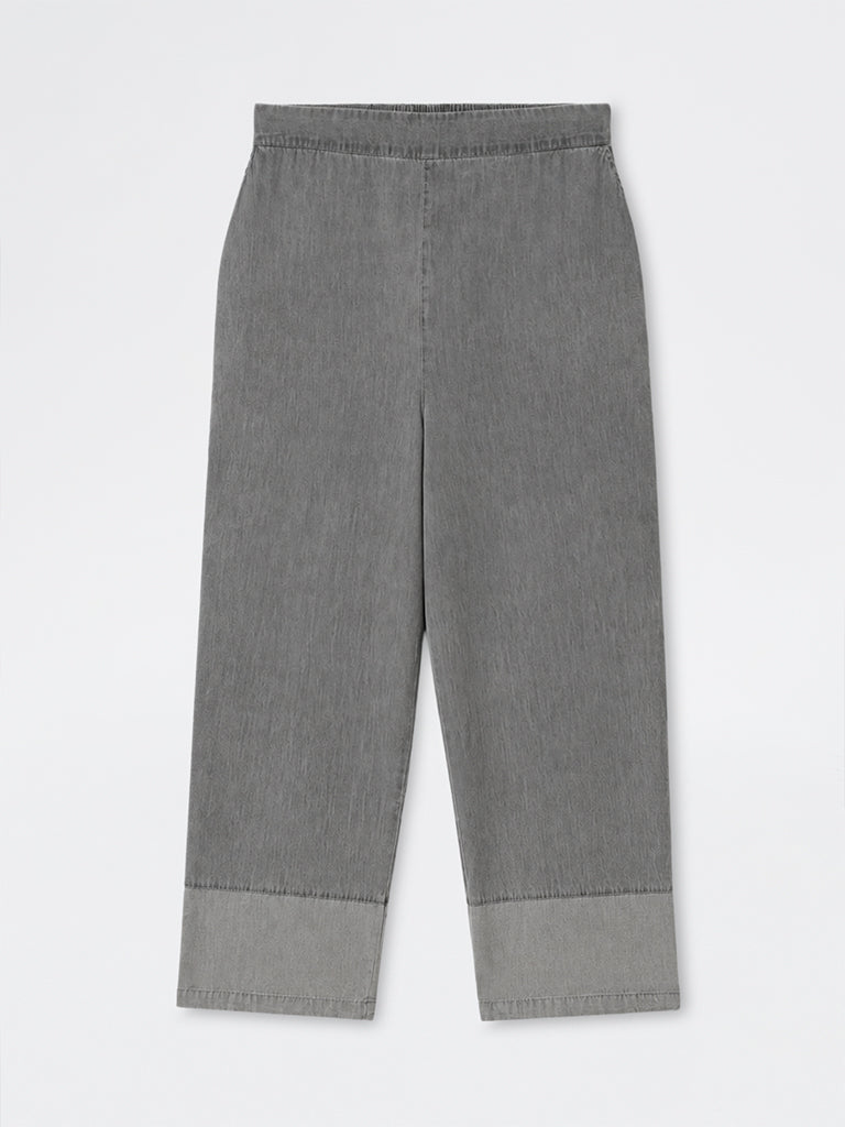 Diza Charcoal Solid Cotton Pants