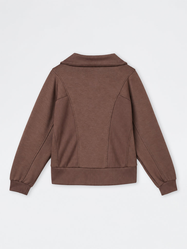 Gia Dark Brown Panelled Jacket
