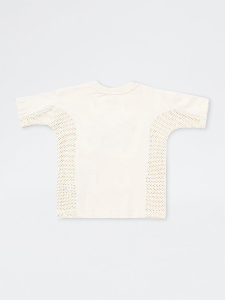 HOP Kids Boys Off-White Embroidered Cotton T-Shirt