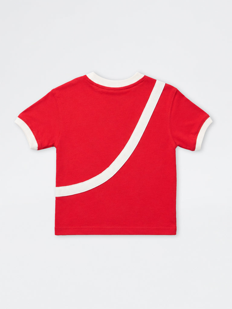 HOP Kids Boys Red Sling-Bag Style Cotton T-Shirt
