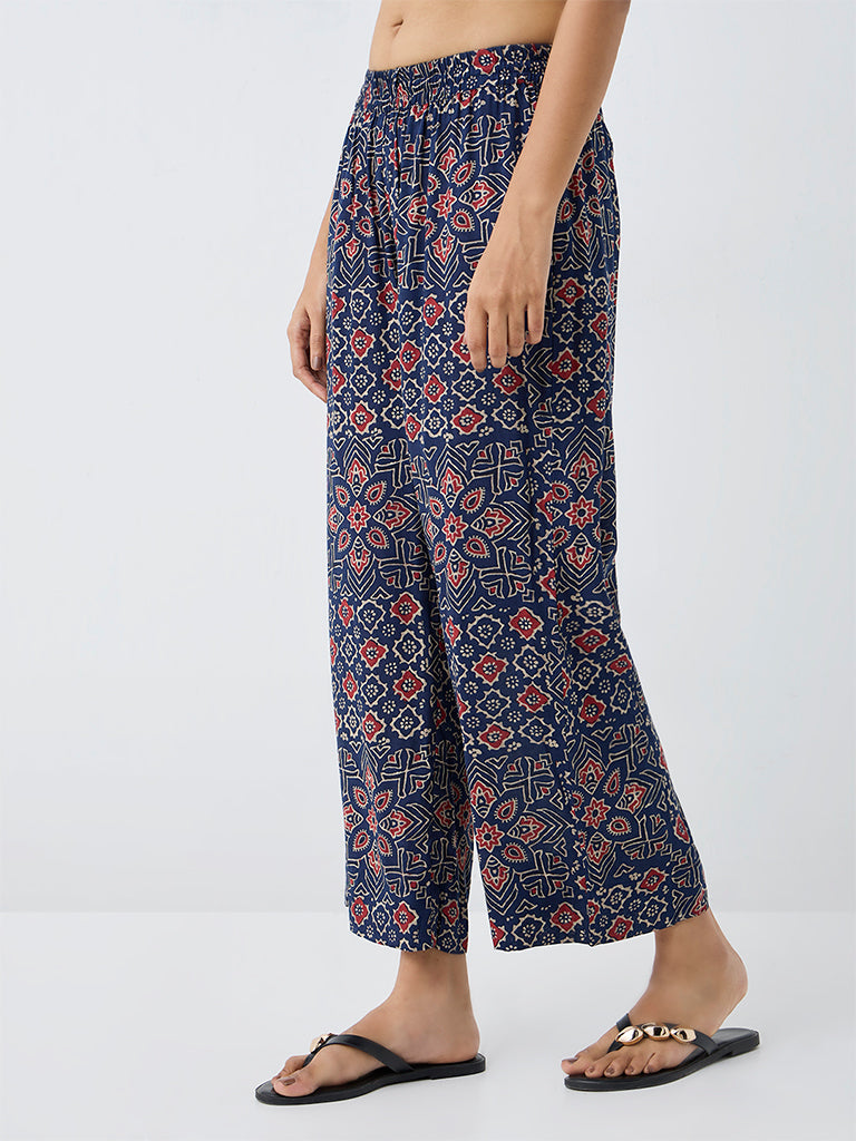 Utsa Indigo Ajrakh-Inspired Pants