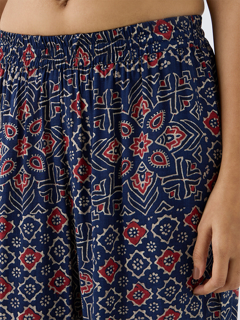 Utsa Indigo Ajrakh-Inspired Pants