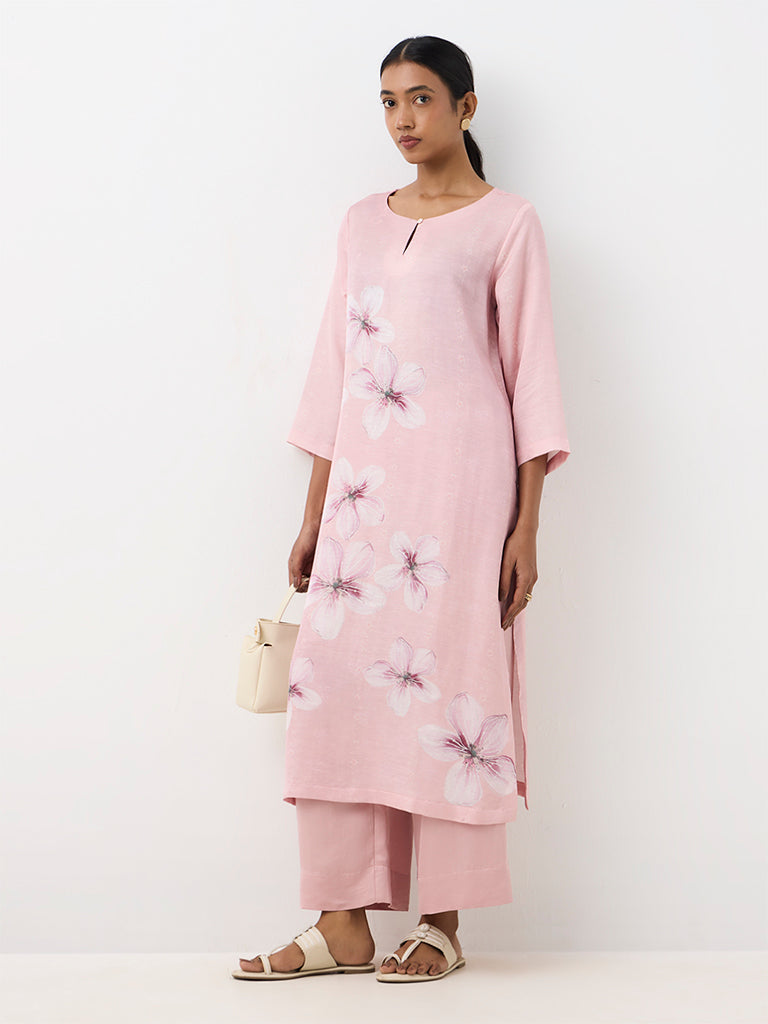 Zuba Pink Solid Pants