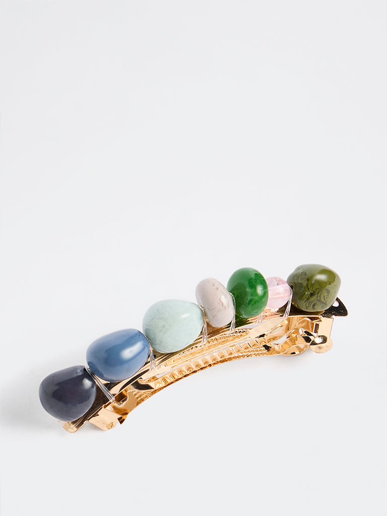 Westside Accessories Multicolour Beaded Barrette Hair Clip