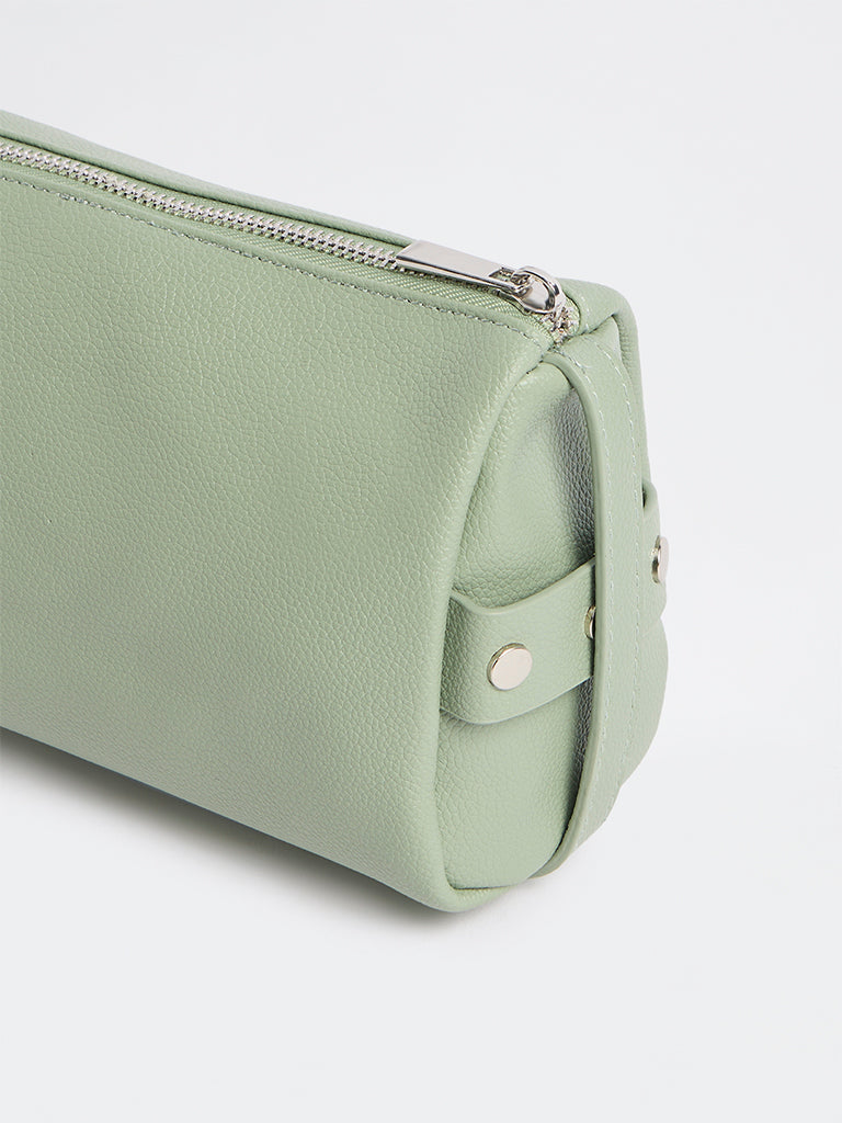 Westside Sage Green Textured Stud-Detail Sling Bag