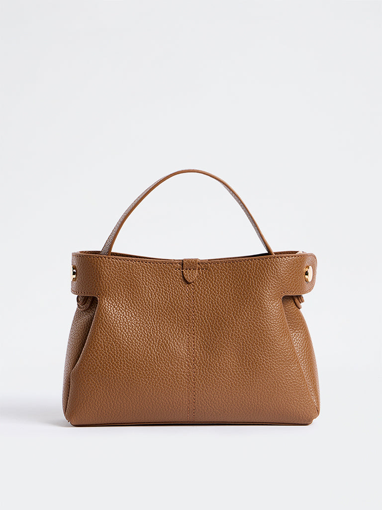Westside Brown Textured Sling Bag