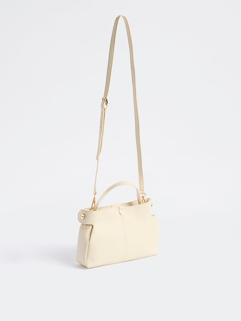 Westside Ivory Textured Sling Bag
