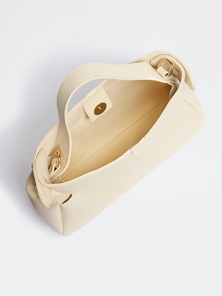 Westside Ivory Textured Sling Bag