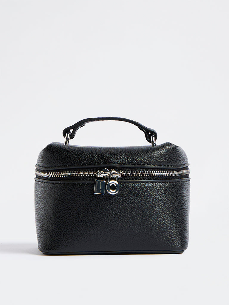 Westside Black Textured Nano Crossbody Sling Bag