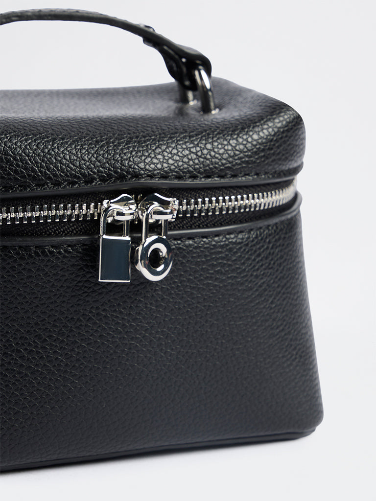 Westside Black Textured Nano Crossbody Sling Bag