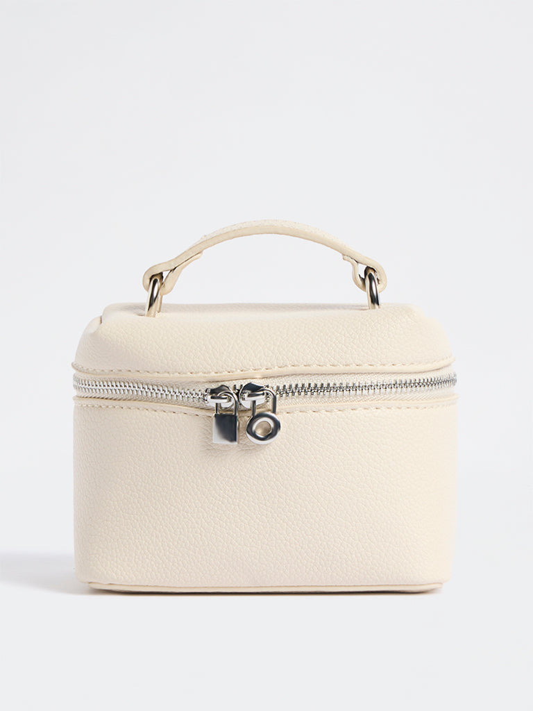 Westside Ivory Textured Nano Crossbody Sling Bag