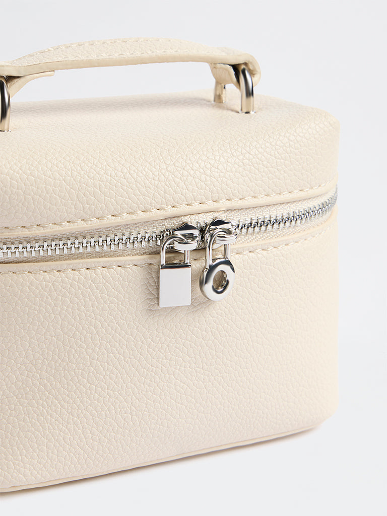 Westside Ivory Textured Nano Crossbody Sling Bag
