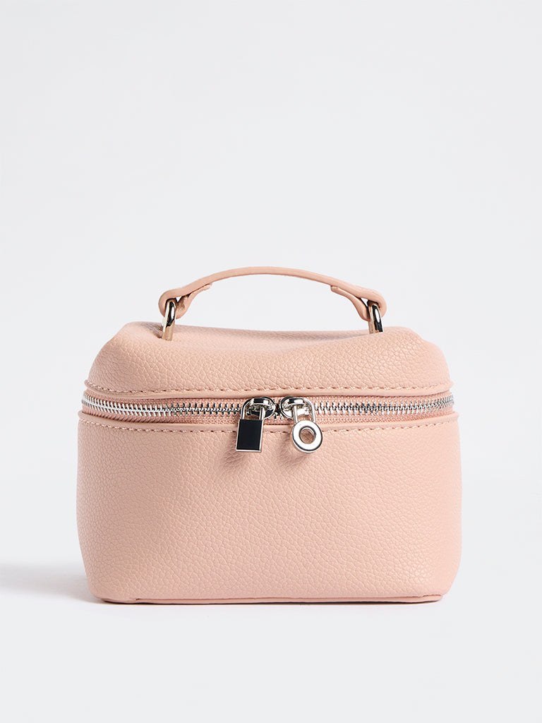 Westside Light Pink Textured Crossbody Sling Bag