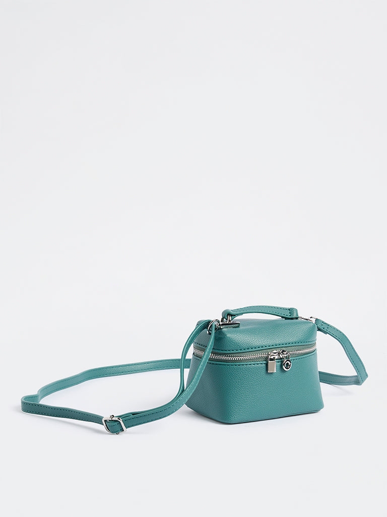 Westside Teal Textured Nano Crossbody Sling Bag