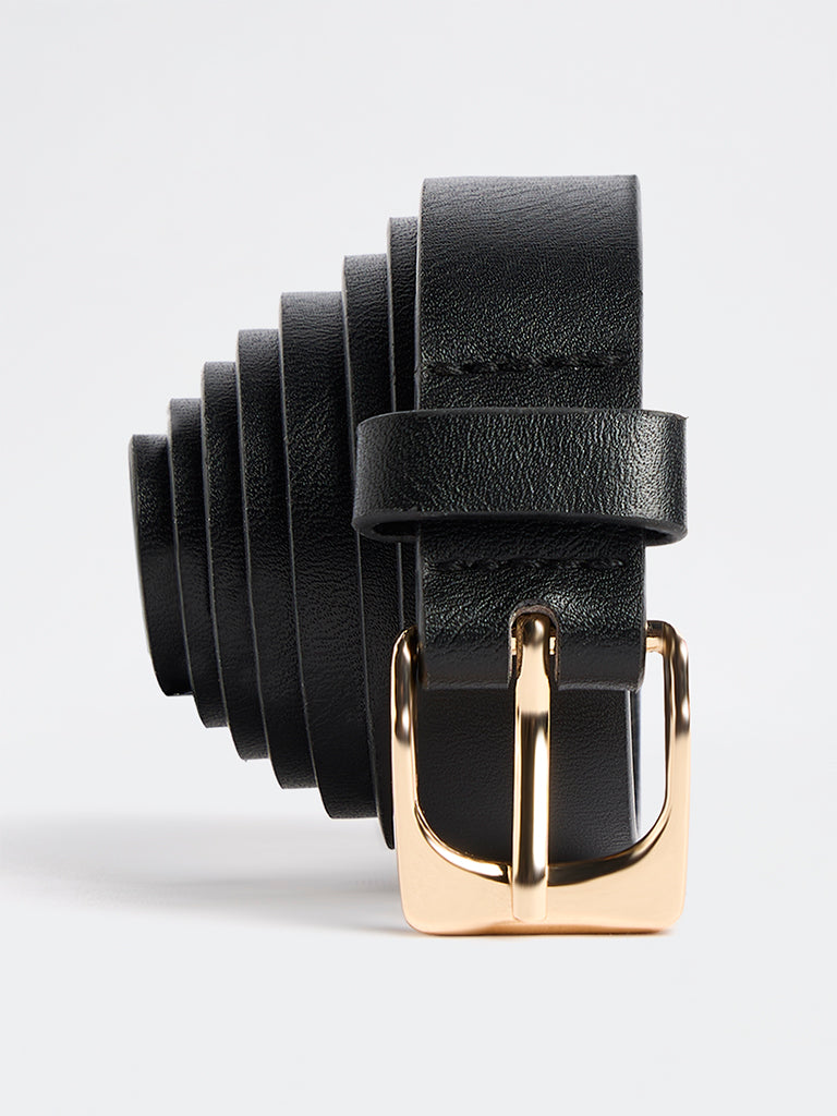 Westside Accessories Black Square Buckle Belt