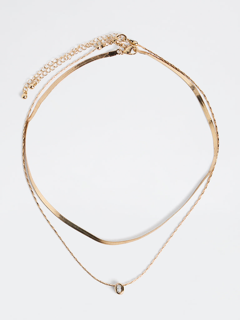 Westside Accessories Gold 2-Layer Dainty Chain Necklace