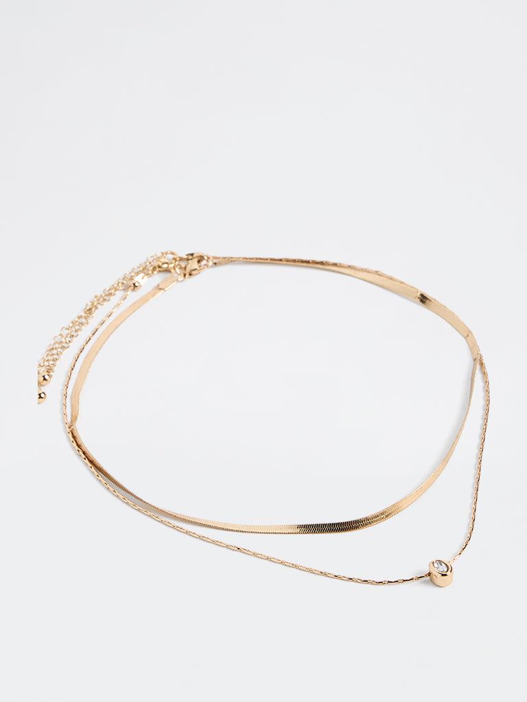 Westside Accessories Gold 2-Layer Dainty Chain Necklace