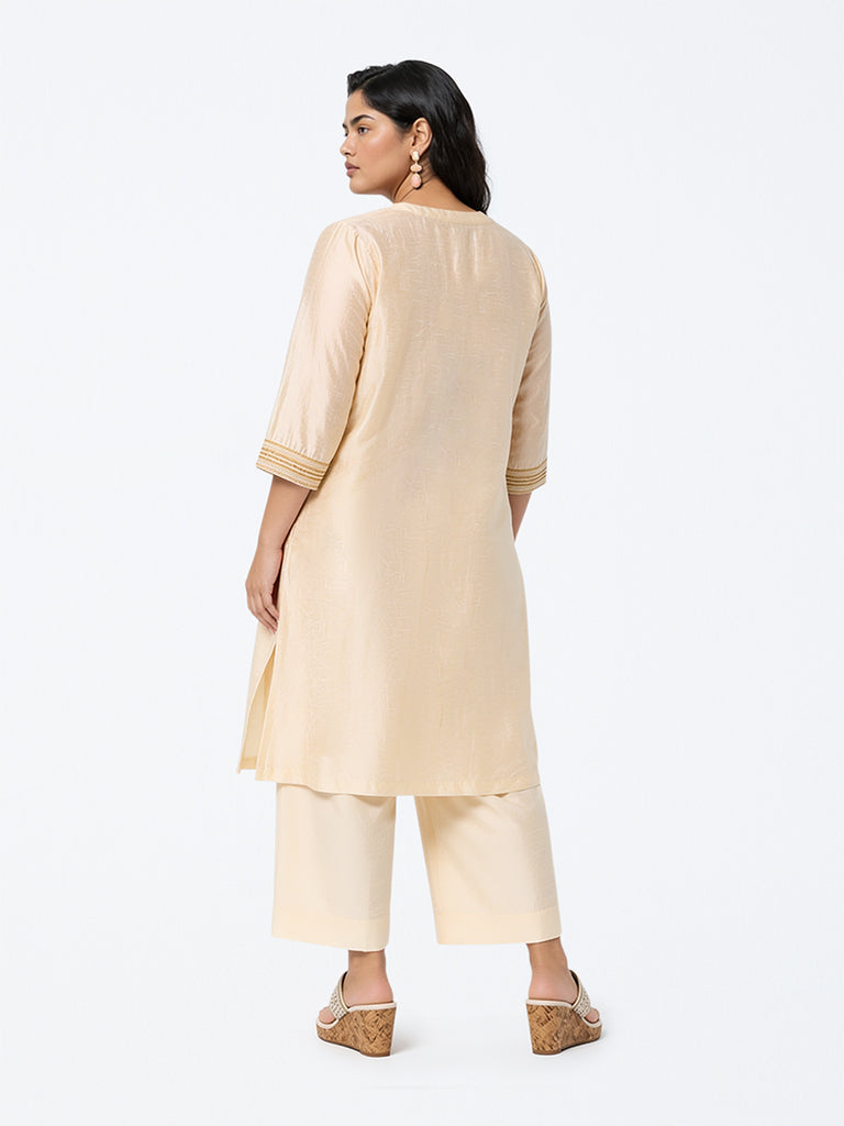 Diza Ivory Solid Pants