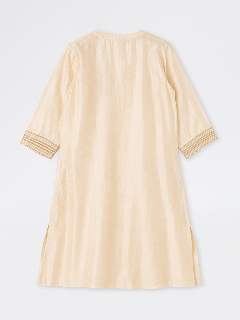 Diza Ivory Embellished A-Line Kurta
