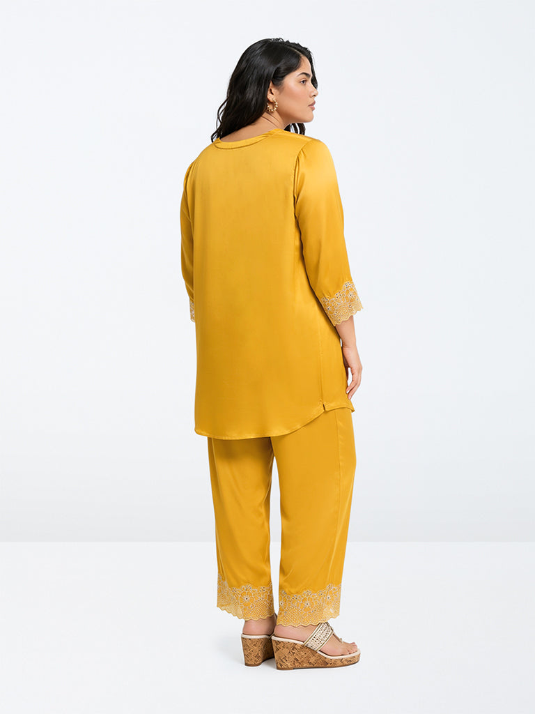 Gia Light Blue Melange High-Rise Trousers