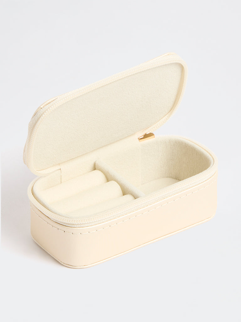 Westside Accessories Cream Rectangular Jewellery Box - Small