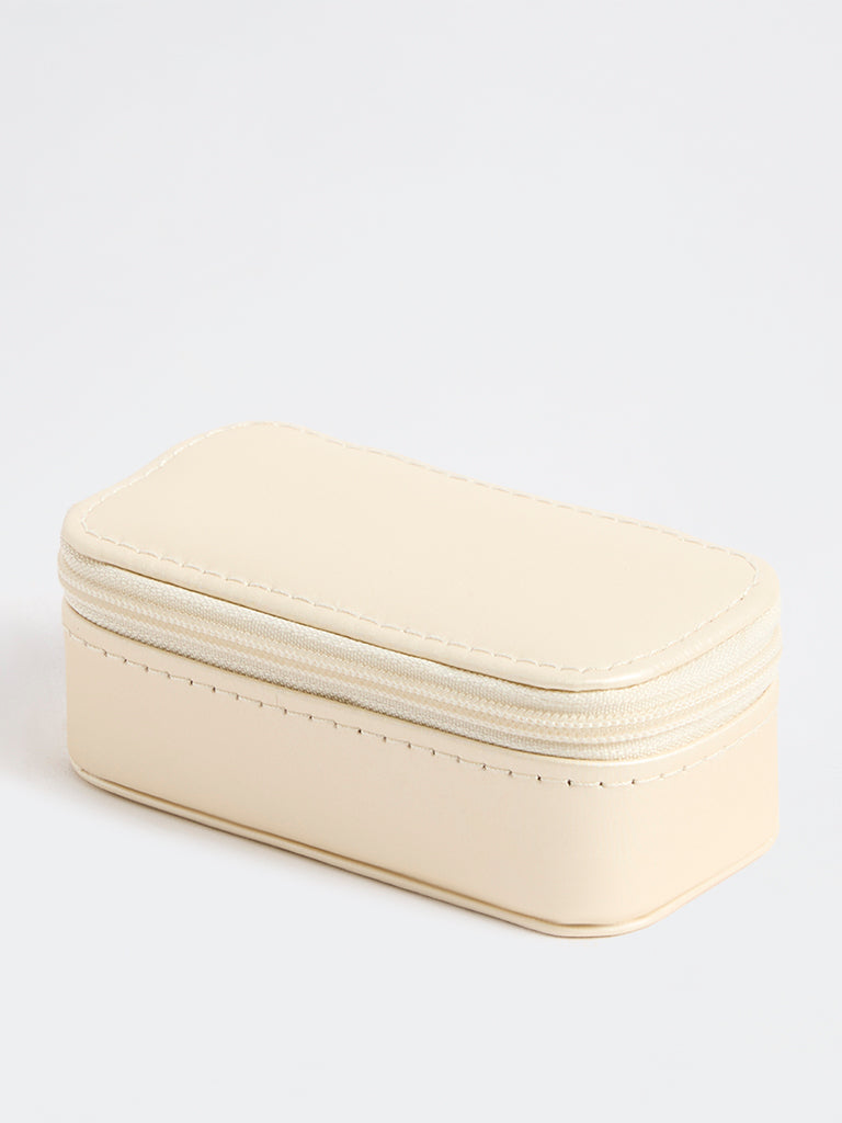 Westside Accessories Cream Rectangular Jewellery Box - Small