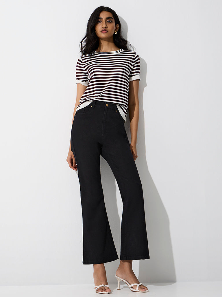 LOV Blue-Wash High-Waist Bootcut Jeans